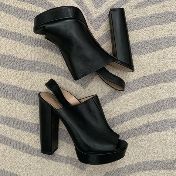 platform black block heels
